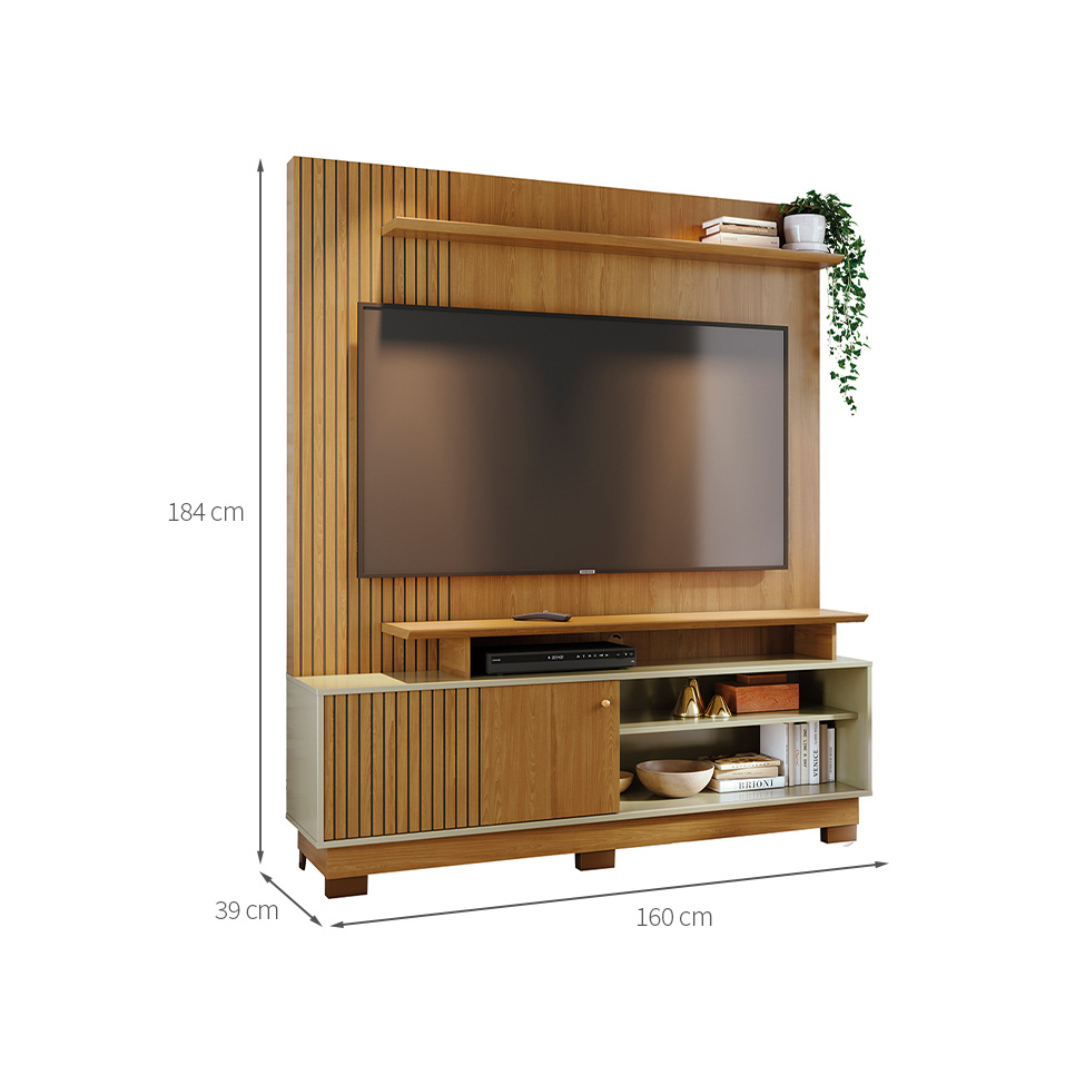 Estante para Home Theater e TV até 65 Polegadas com Pés Ares Cumaru e Opala