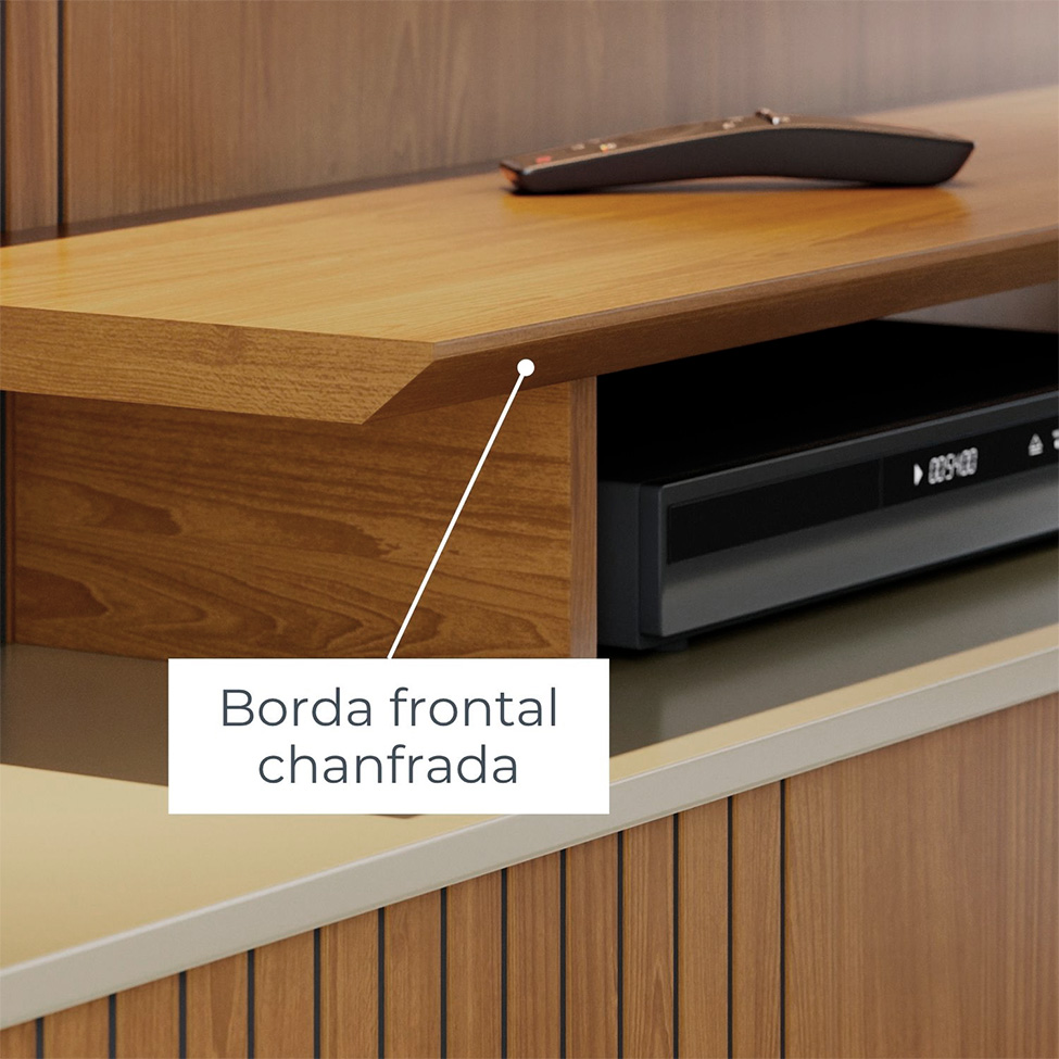 Estante para Home Theater e TV até 65 Polegadas com Pés Ares Cumaru e Opala