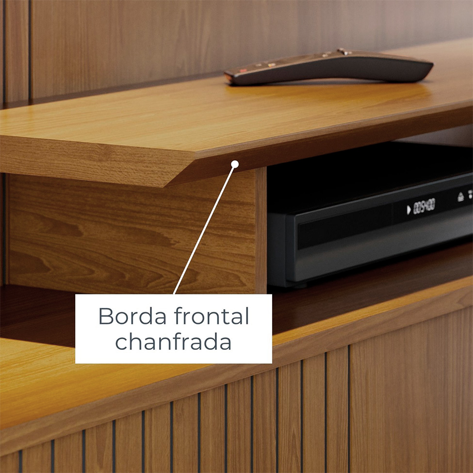 Estante para Home Theater e TV até 65 Polegadas com Rodízios Ares Cumaru