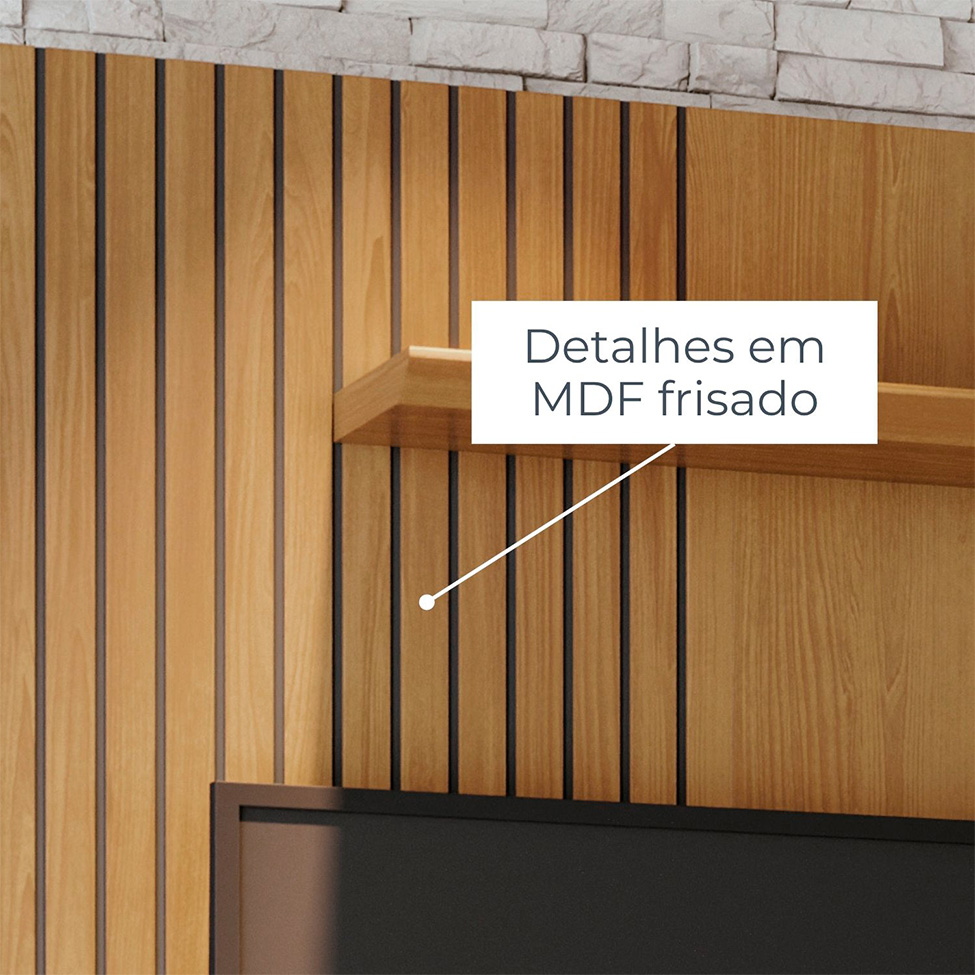 Estante para Home Theater e TV até 65 Polegadas com Rodízios Ares Cumaru