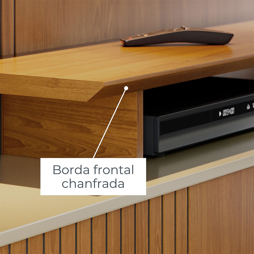 Estante para Home Theater e TV até 65 Polegadas com Rodízios Ares Cumaru e Opala