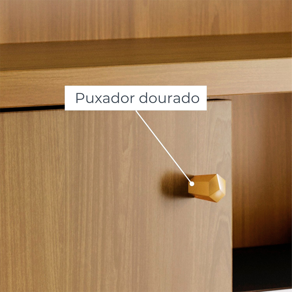 Estante para Home Theater e TV até 65 Polegadas com Rodízios Ares Cumaru e Opala