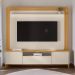 Estante para Home Theater e TV até 70 Polegadas Munique 3 Portas Off White e Tauari