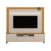Estante para Home Theater e TV até 70 Polegadas Munique 3 Portas Off White e Tauari