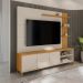 Estante para Home Theater e TV até 70 Polegadas Nápoli 3 Portas Off White e Tauari