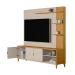 Estante para Home Theater e TV até 70 Polegadas Nápoli 3 Portas Off White e Tauari