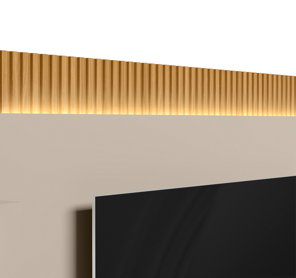 Estante para Home Theater e TV até 70 Polegadas São Paulo com LED 2 GV Tauari e Off White