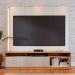 Estante para Home Theater e TV até 75 Polegadas Jordão com LED 2 Portas Off White e Freijó