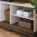Estante para Home Theater e TV até 75 Polegadas Jurerê 2 PT Amêndoa e Off White