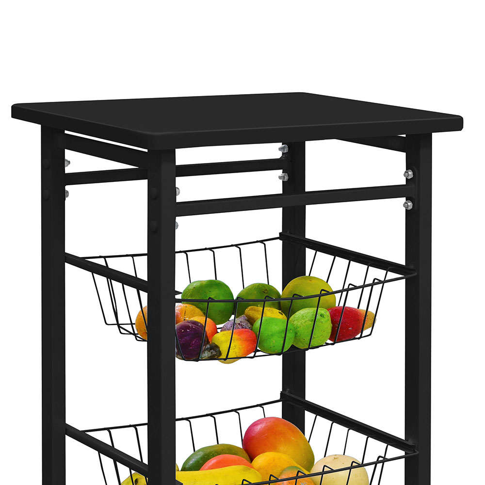 Fruteira Max 3 Cestos Preta