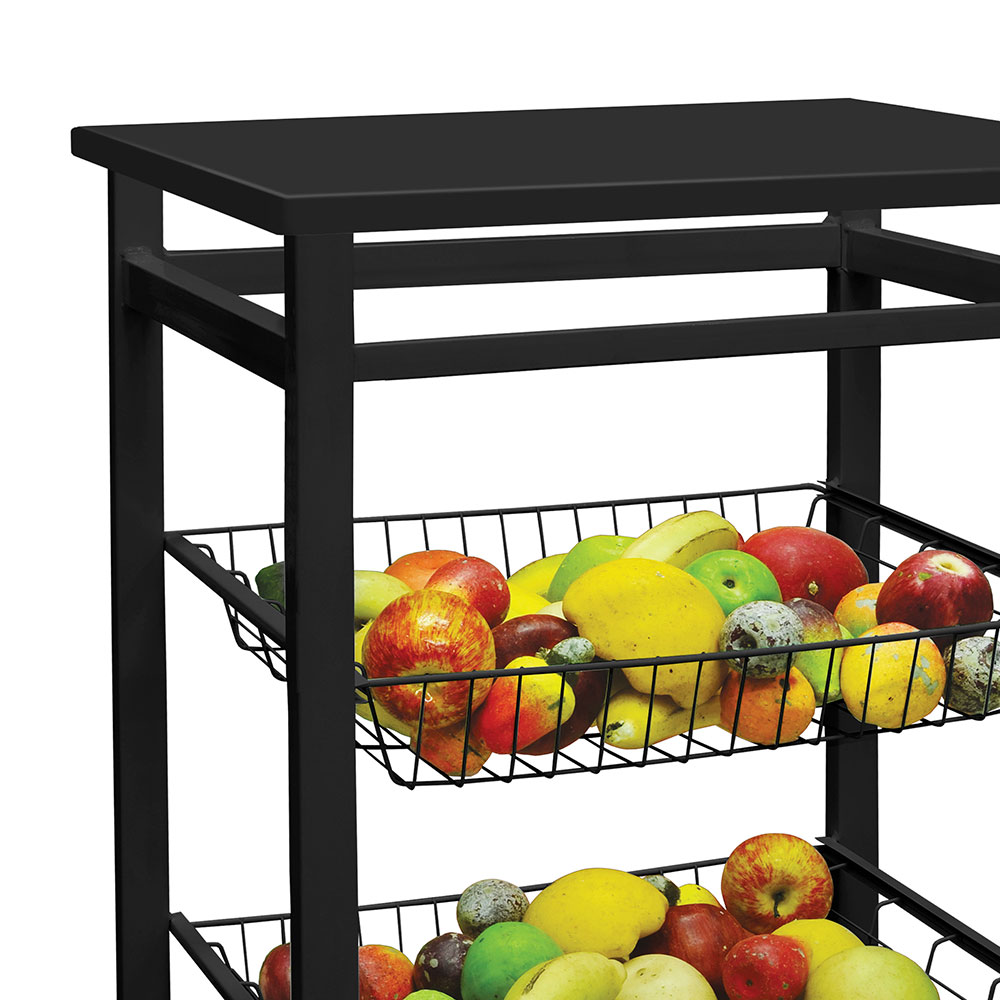 Fruteira para Micro-ondas Jumbo 2 Cestos Preta