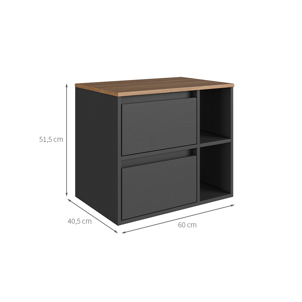 Gabinete Suspenso Amara 1 Porta 1 Gaveta Mel e Grafite