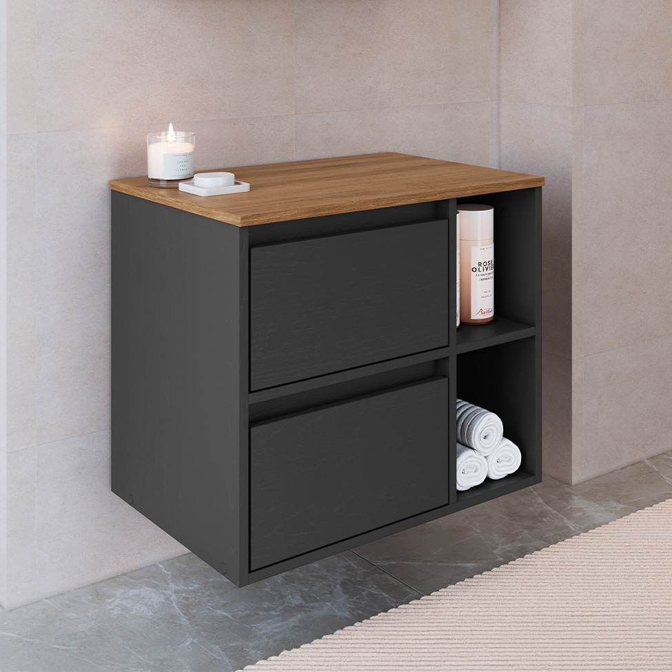 Gabinete Suspenso Amara 1 Porta 1 Gaveta Mel e Grafite