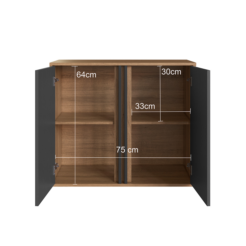 Gabinete Suspenso Antônia 2 Portas Mel e Grafite