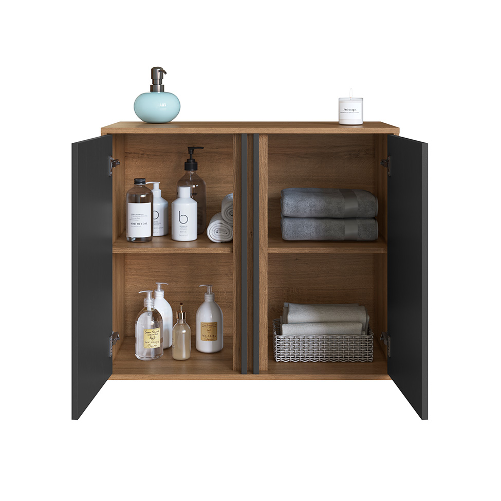 Gabinete Suspenso Antônia 2 Portas Mel e Grafite