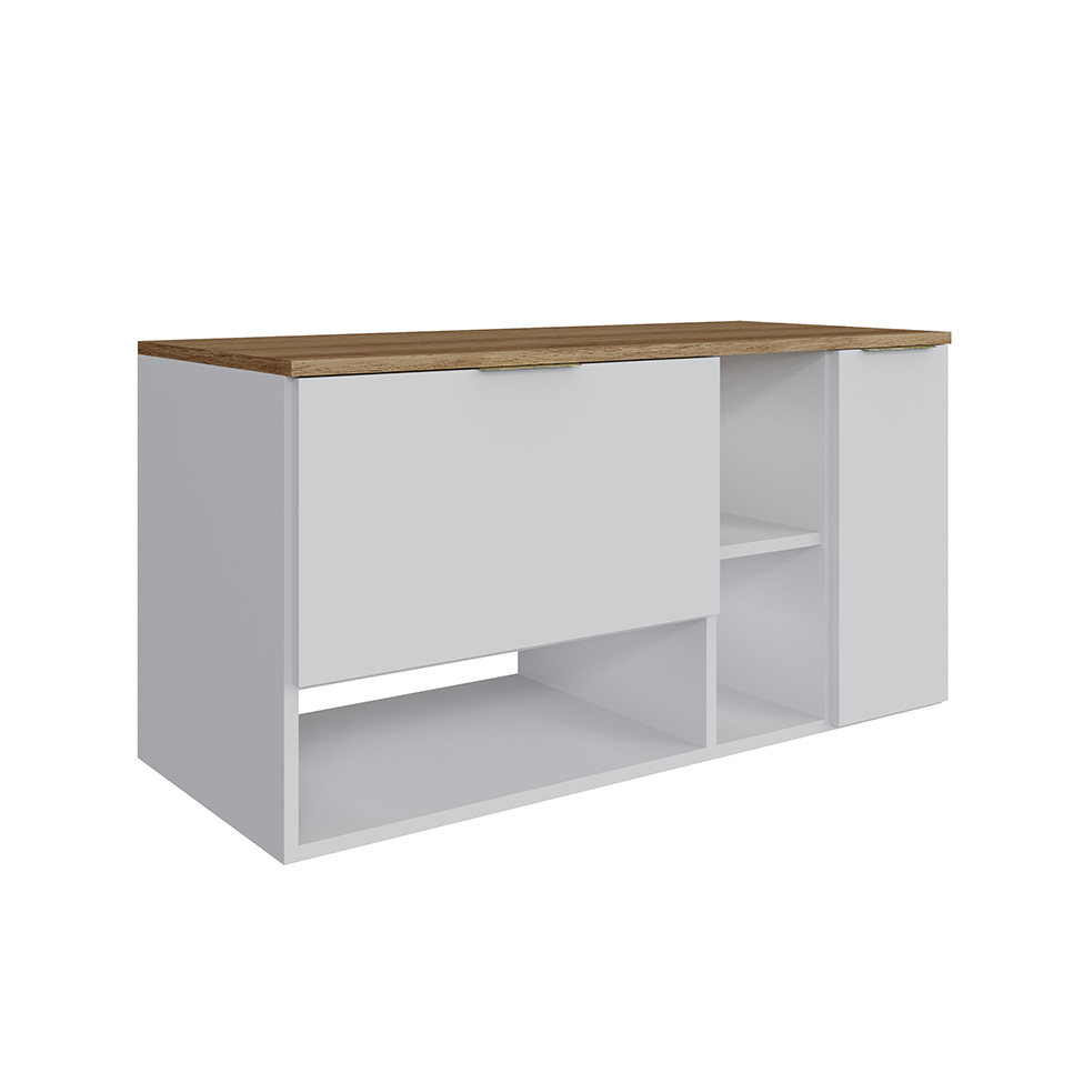 Gabinete Suspenso Carmô 2 Portas Branco e Mel