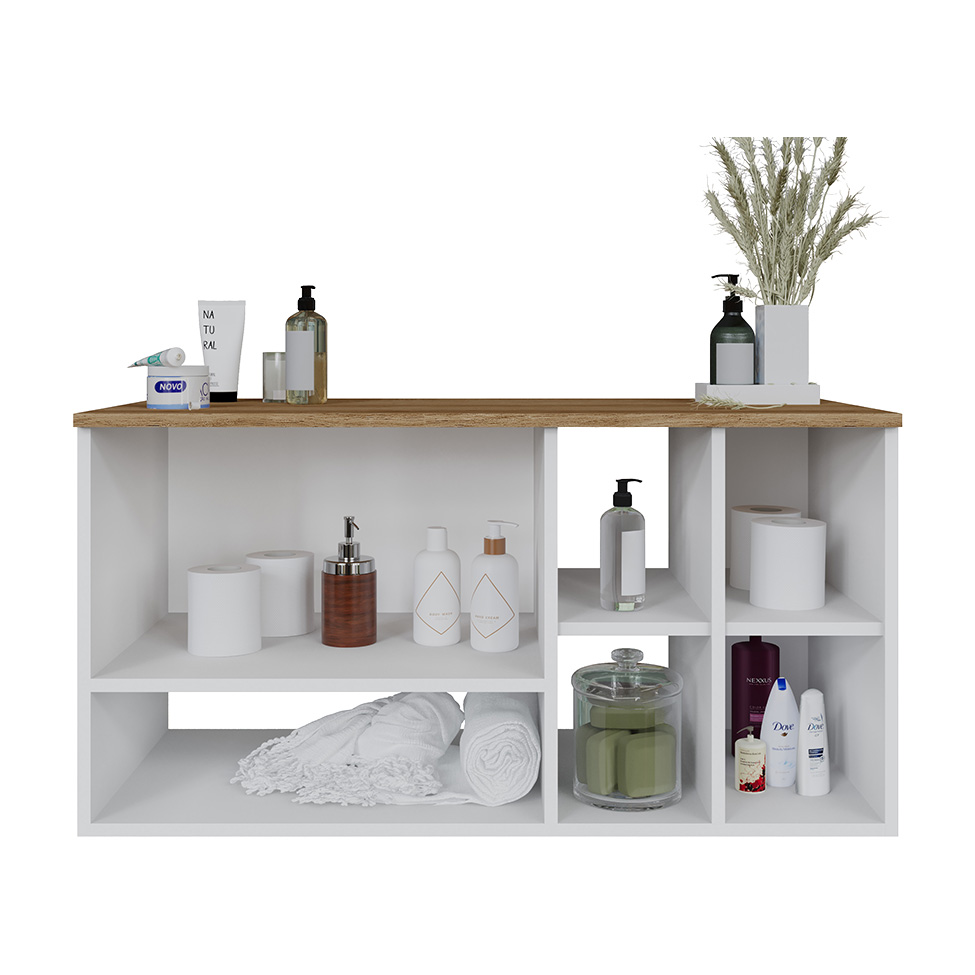 Gabinete Suspenso Carmô 2 Portas Branco e Mel