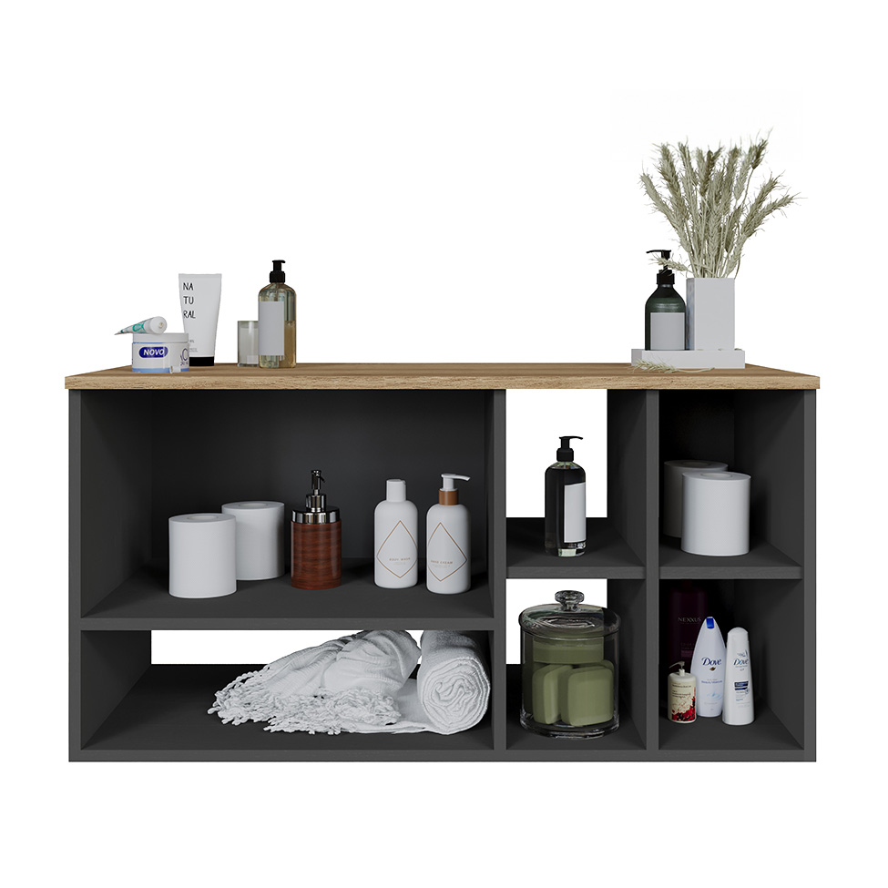 Gabinete Suspenso Carmô 2 Portas Grafite e Mel