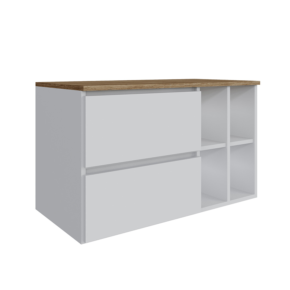 Gabinete Suspenso Eliza 1 Porta 1 Gaveta Branco e Mel