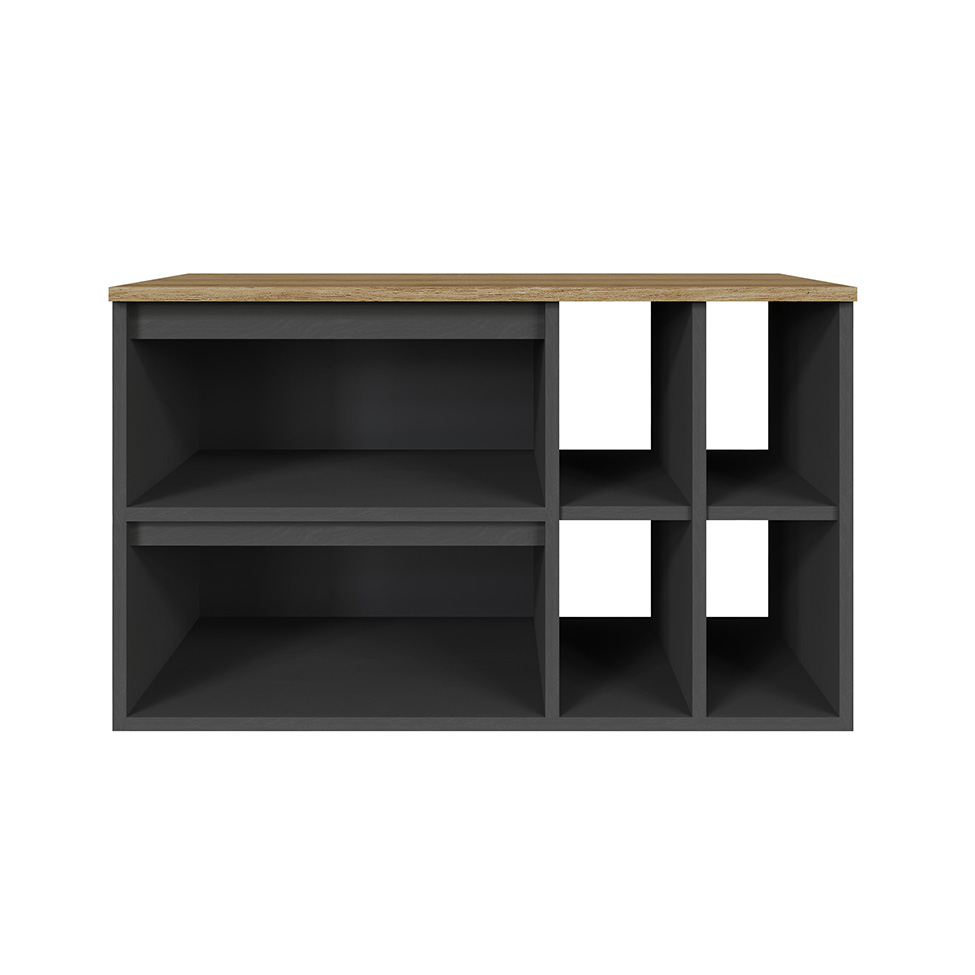 Gabinete Suspenso Eliza 1 Porta 1 Gaveta Grafite e Mel