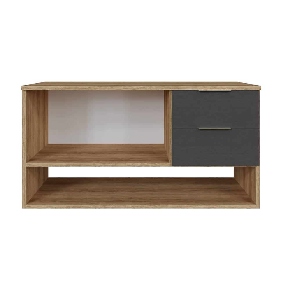 Gabinete Suspenso Helen 1 Porta 2 Gavetas Mel e Grafite