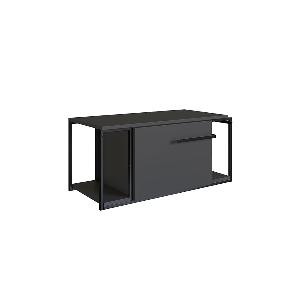 Gabinete Suspenso Paricel 1 PT Grafite e Preto