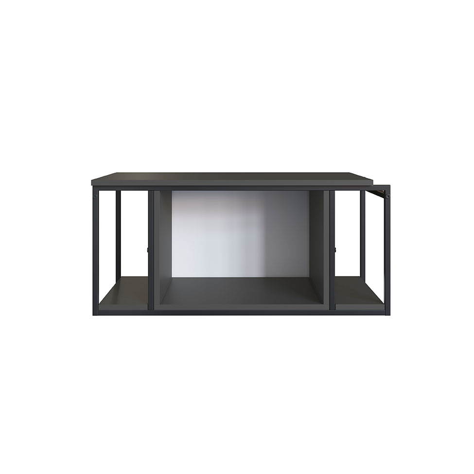 Gabinete Suspenso Paricel 1 PT Grafite e Preto