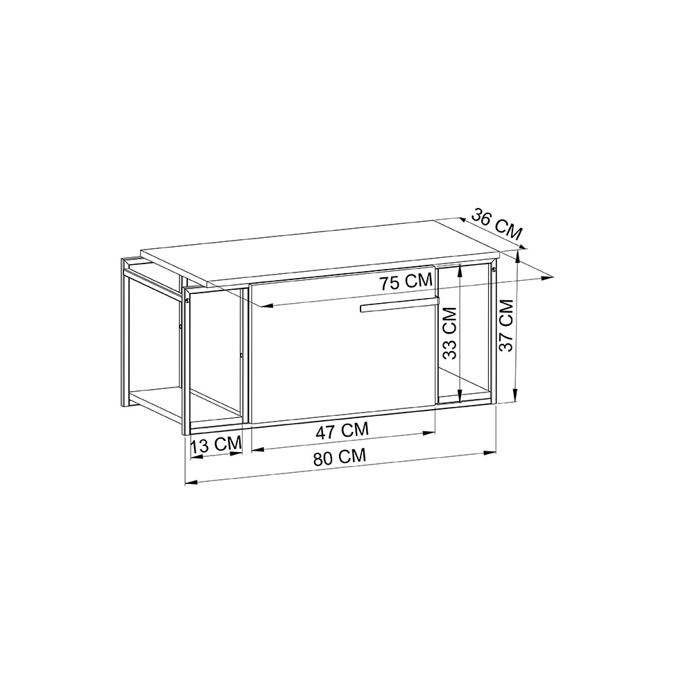 Gabinete Suspenso Paricel 1 PT Mel e Preto