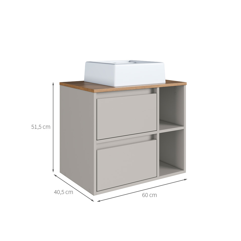 Gabinete Suspenso com Cuba Amara 1 Porta 1 Gaveta Mel e Arenas