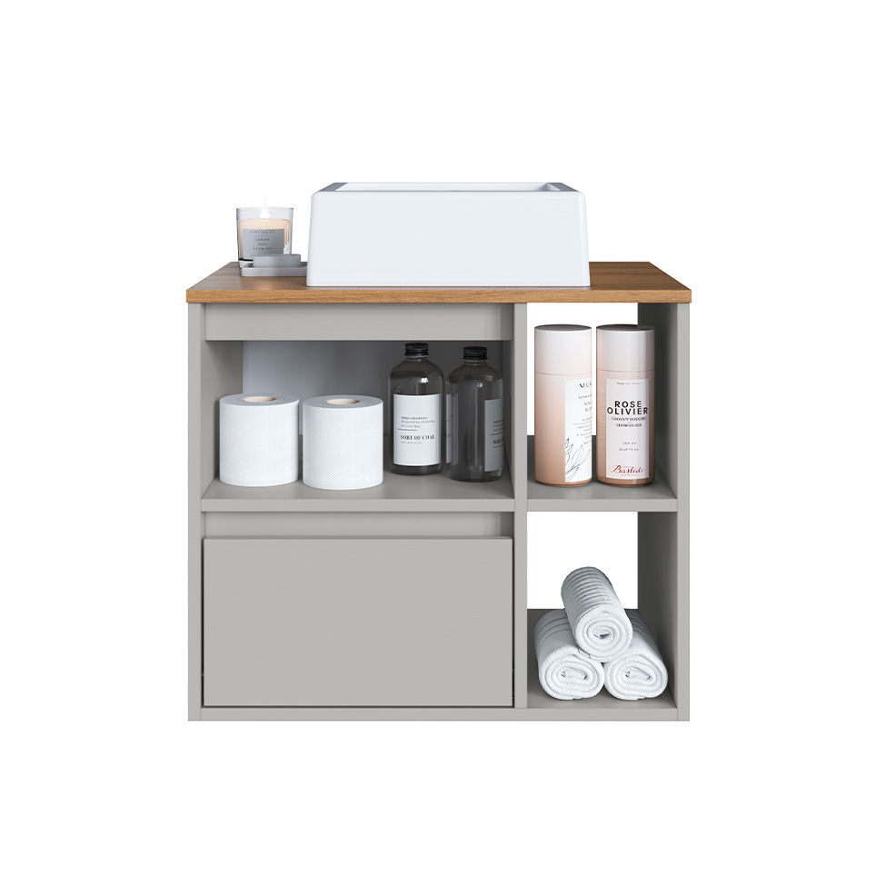 Gabinete Suspenso com Cuba Amara 1 Porta 1 Gaveta Mel e Arenas