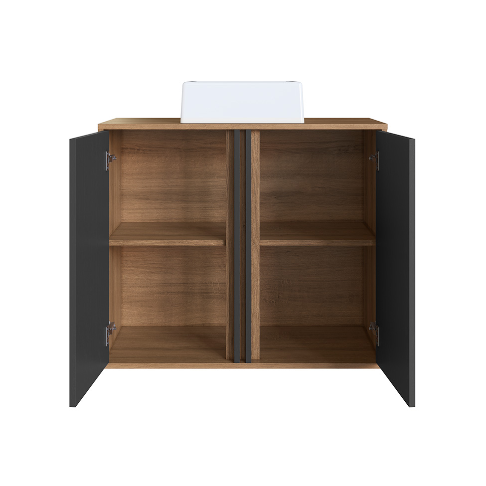 Gabinete Suspenso com Cuba Antônia 2 Portas Mel e Grafite