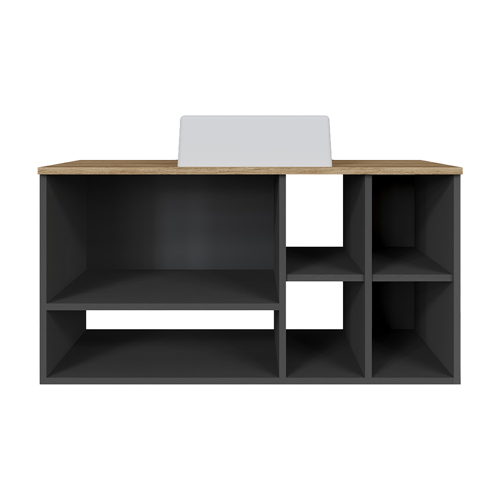 Gabinete Suspenso com Cuba Carmô 2 Portas Grafite e Mel