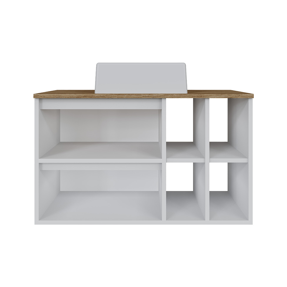 Gabinete Suspenso com Cuba Eliza 1 Porta 1 Gaveta Branco e Mel