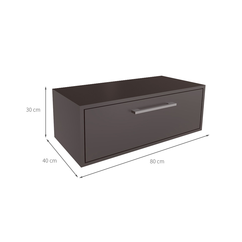 Gabinete de Banheiro Alice 1 PT Grafite