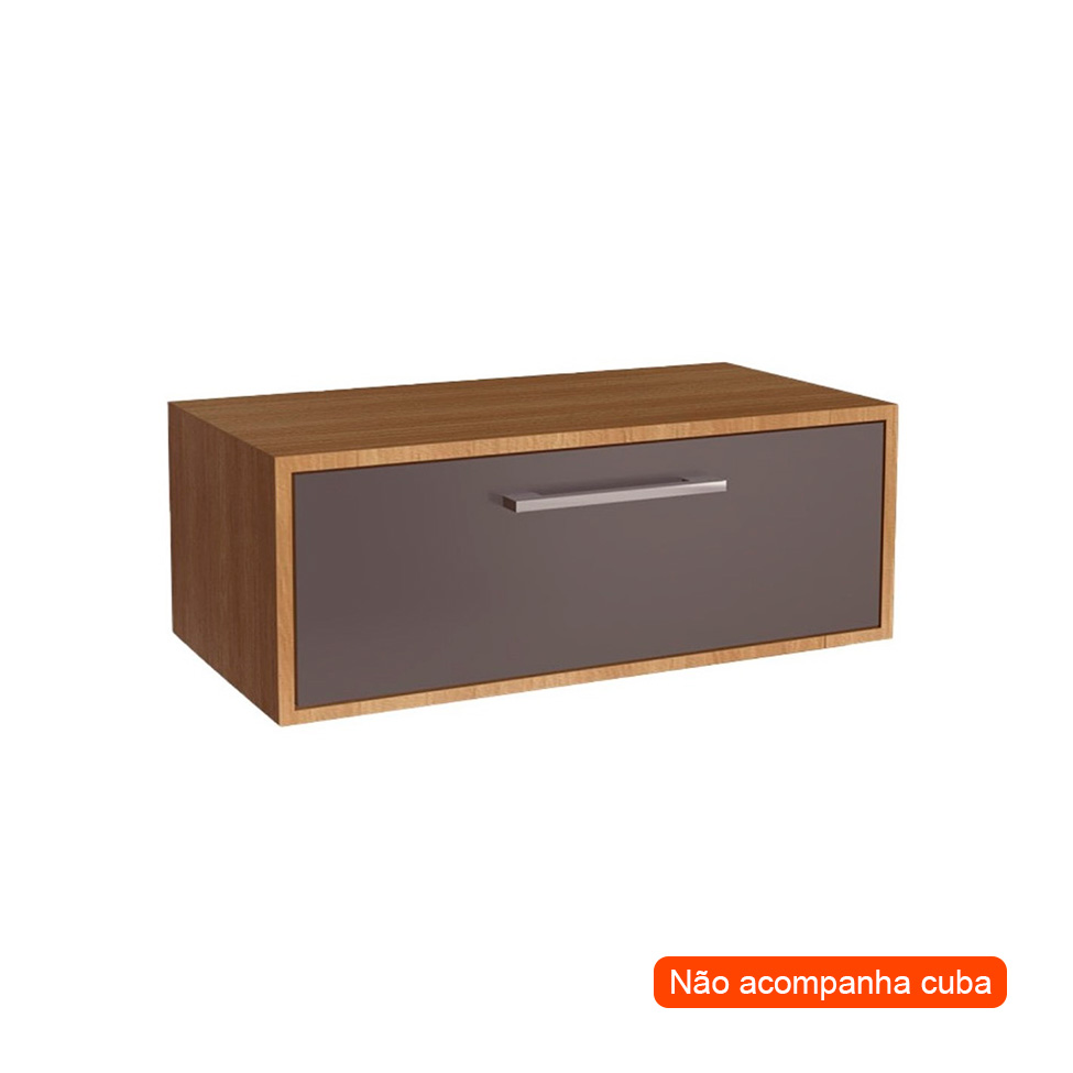 Gabinete de Banheiro Alice 1 PT Mel e Grafite