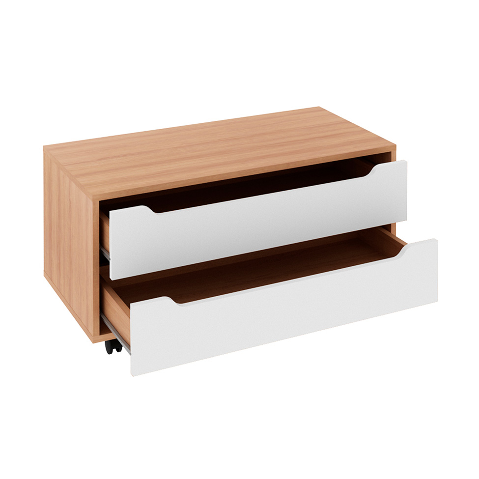 Gabinete de Banheiro Audrey 2 GV Amêndoa e Branco