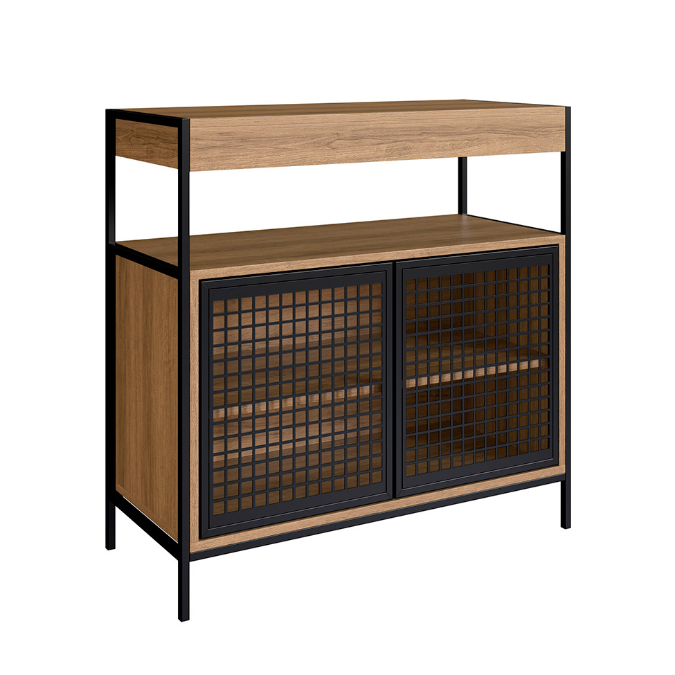 Gabinete de Banheiro Industrial Avis 2 PT Mel e Preto