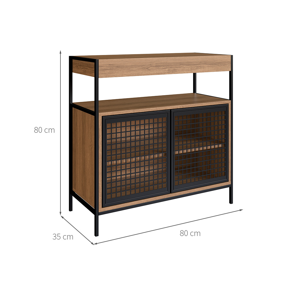 Gabinete de Banheiro Industrial Avis 2 PT Mel e Preto