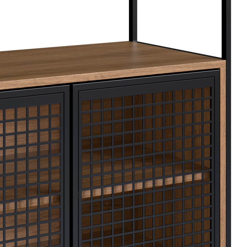 Gabinete de Banheiro Industrial Avis 2 PT Mel e Preto