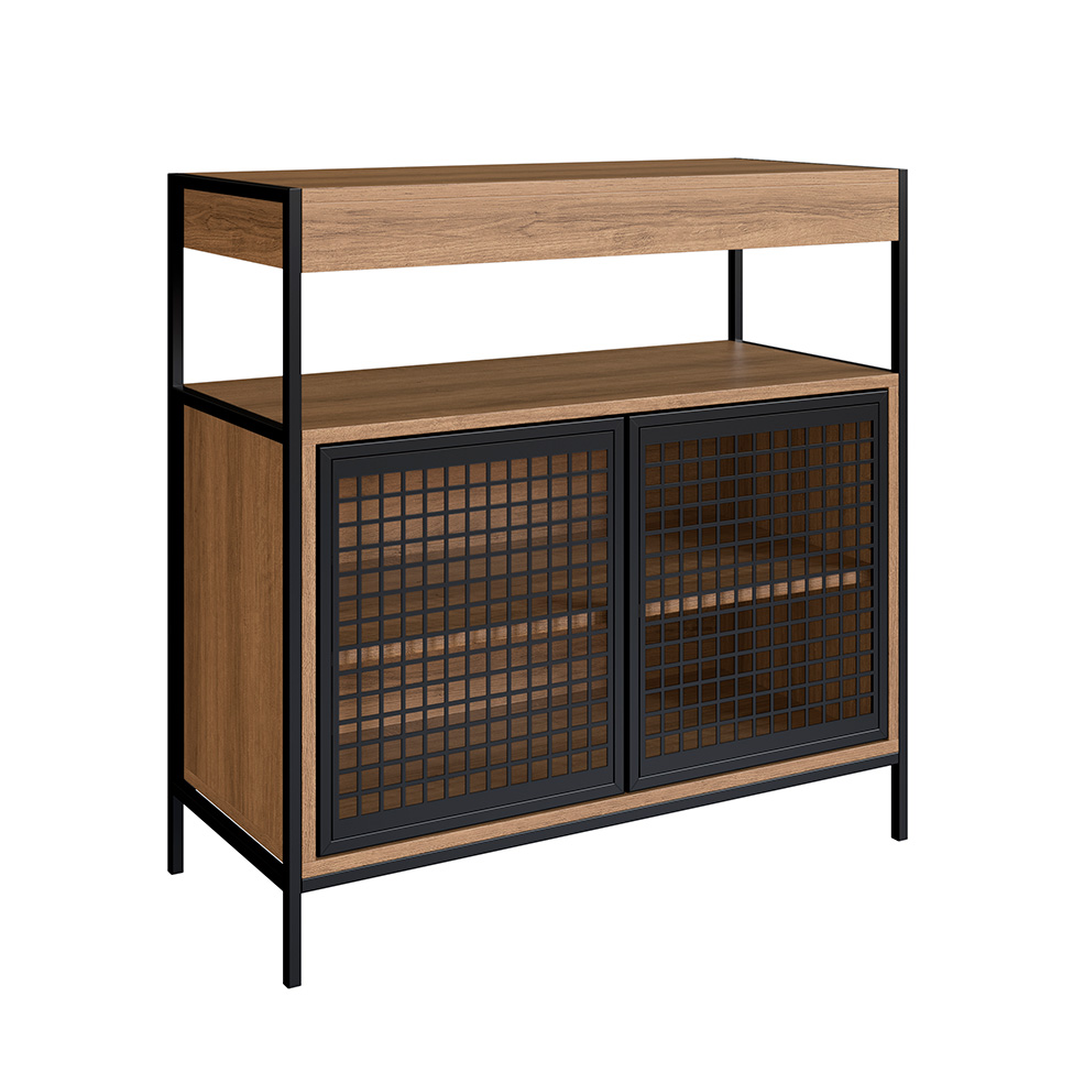 Gabinete de Banheiro Industrial Avis 2 PT Mel e Preto