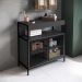 Gabinete de Banheiro Industrial Avis 2 PT Preto