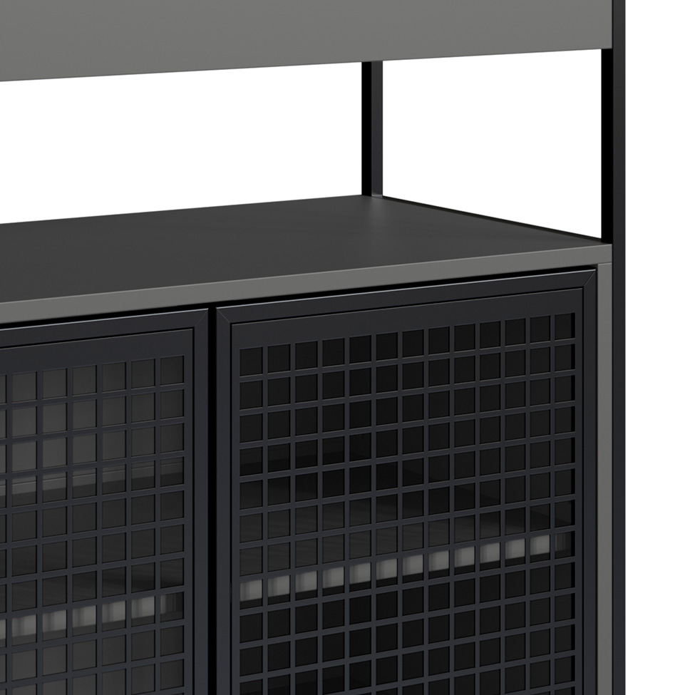Gabinete de Banheiro Industrial Avis 2 PT Preto