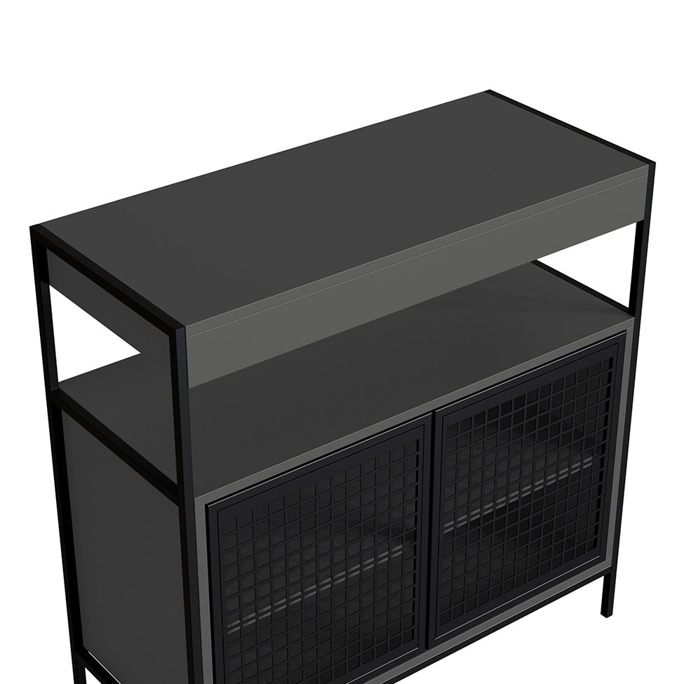 Gabinete de Banheiro Industrial Avis 2 PT Preto