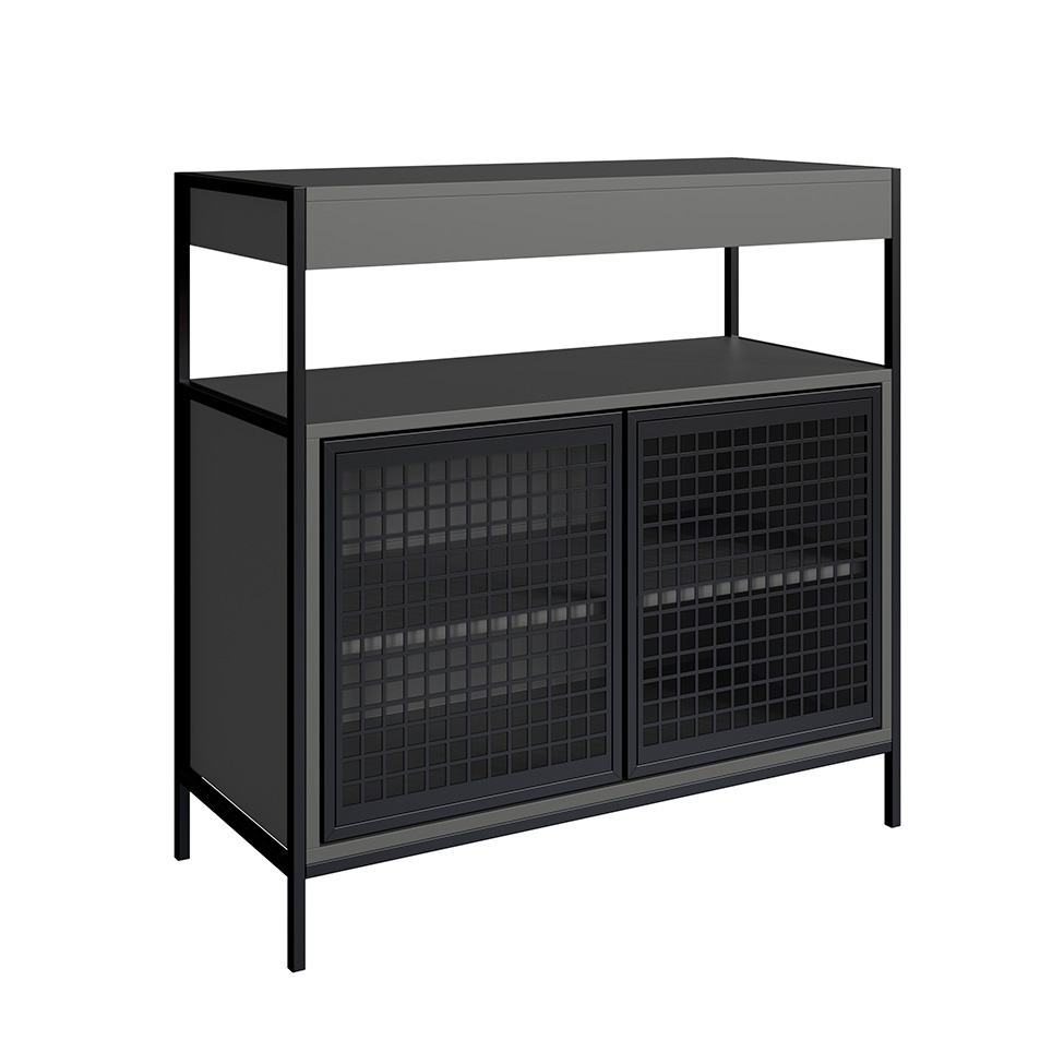 Gabinete de Banheiro Industrial Avis 2 PT Preto