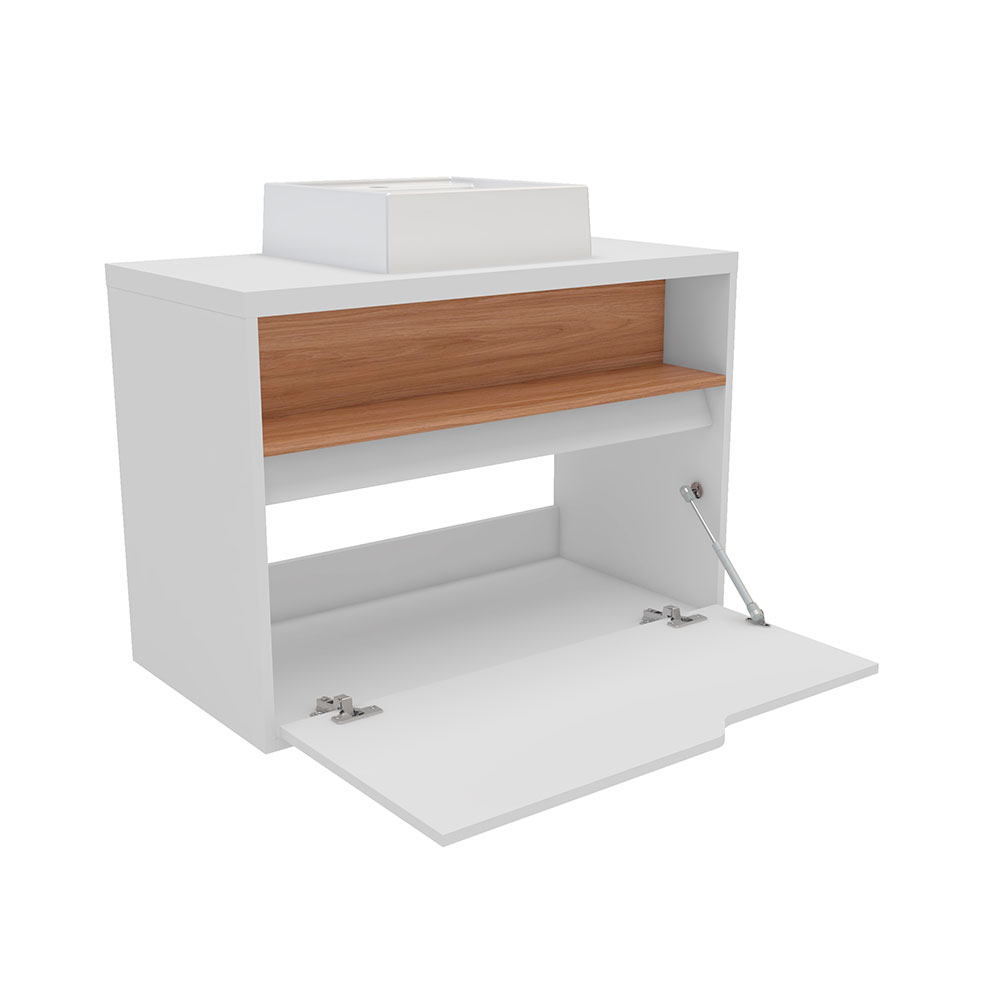 Gabinete de Banheiro Jasper 1 PT Branco e Itapuã