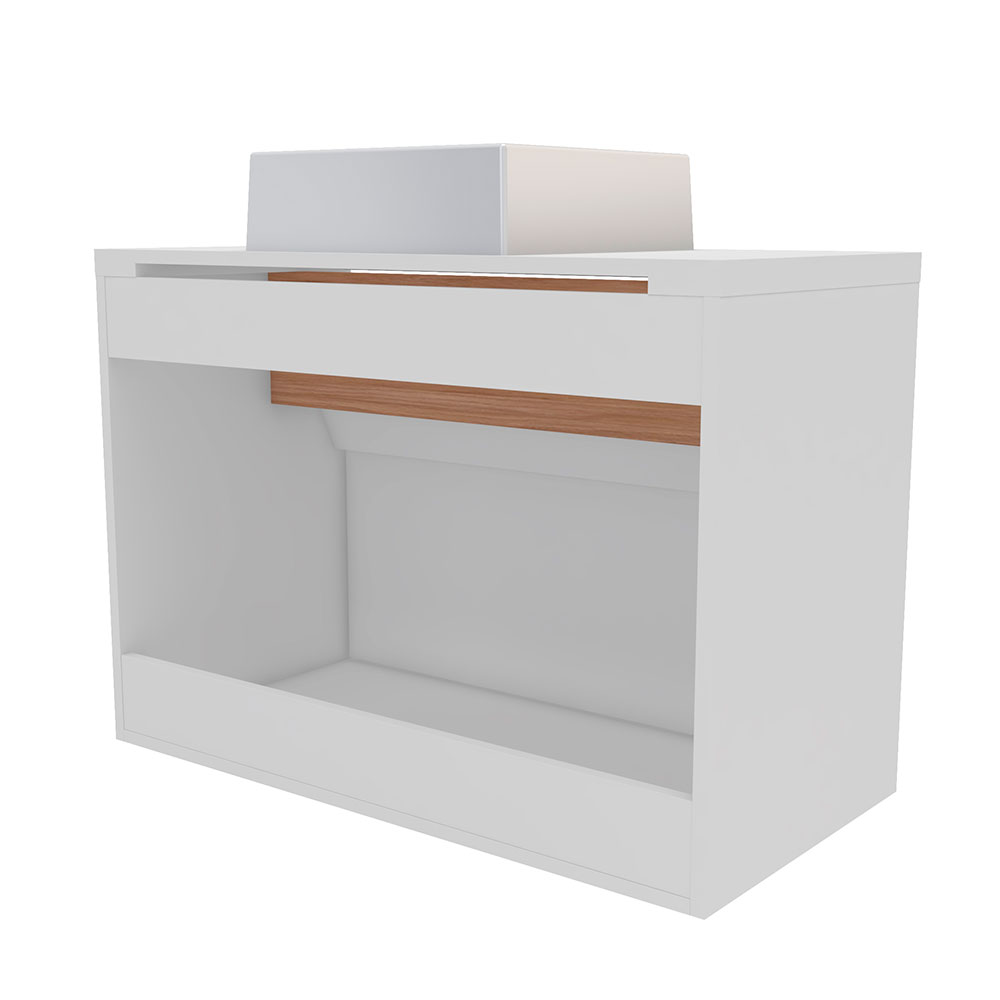 Gabinete de Banheiro Jasper 1 PT Branco e Itapuã