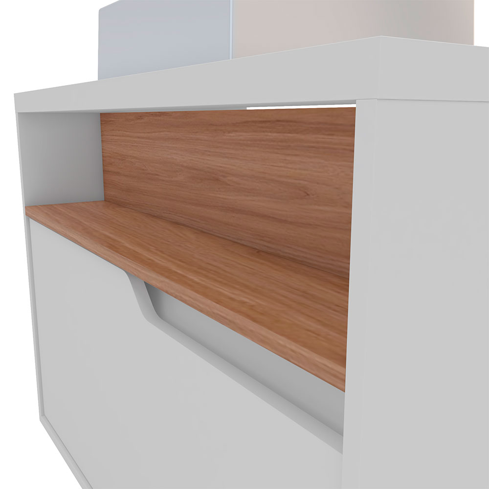 Gabinete de Banheiro Jasper 1 PT Branco e Itapuã