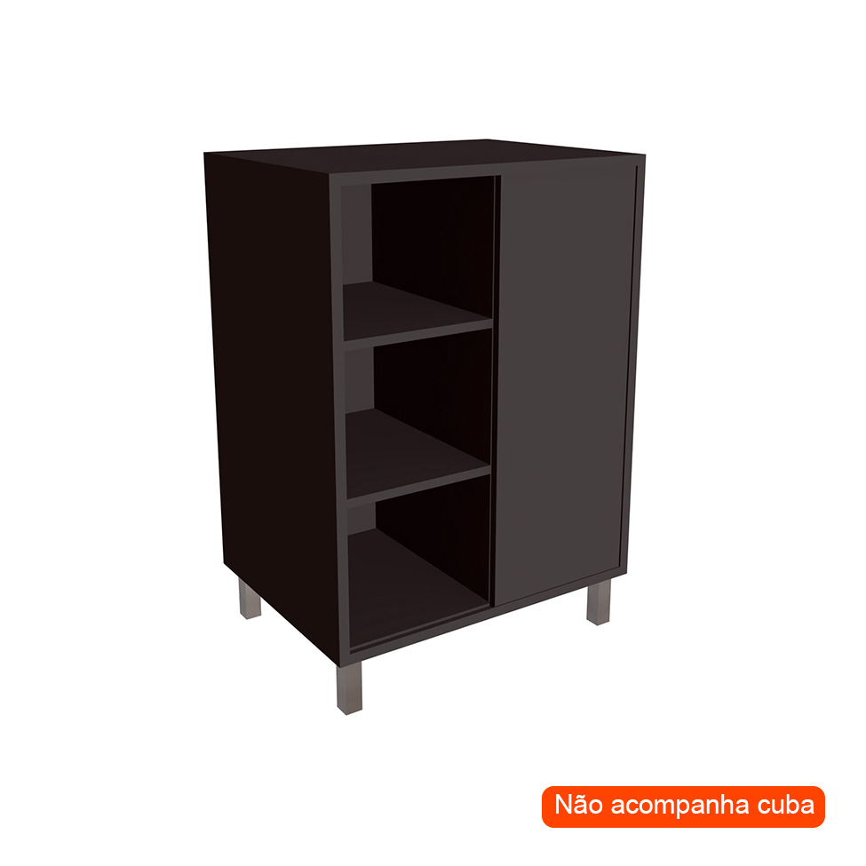 Gabinete de Banheiro Julia 1 PT Grafite