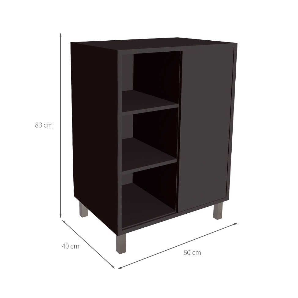 Gabinete de Banheiro Julia 1 PT Grafite