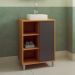 Gabinete de Banheiro Julia 1 PT Mel e Grafite